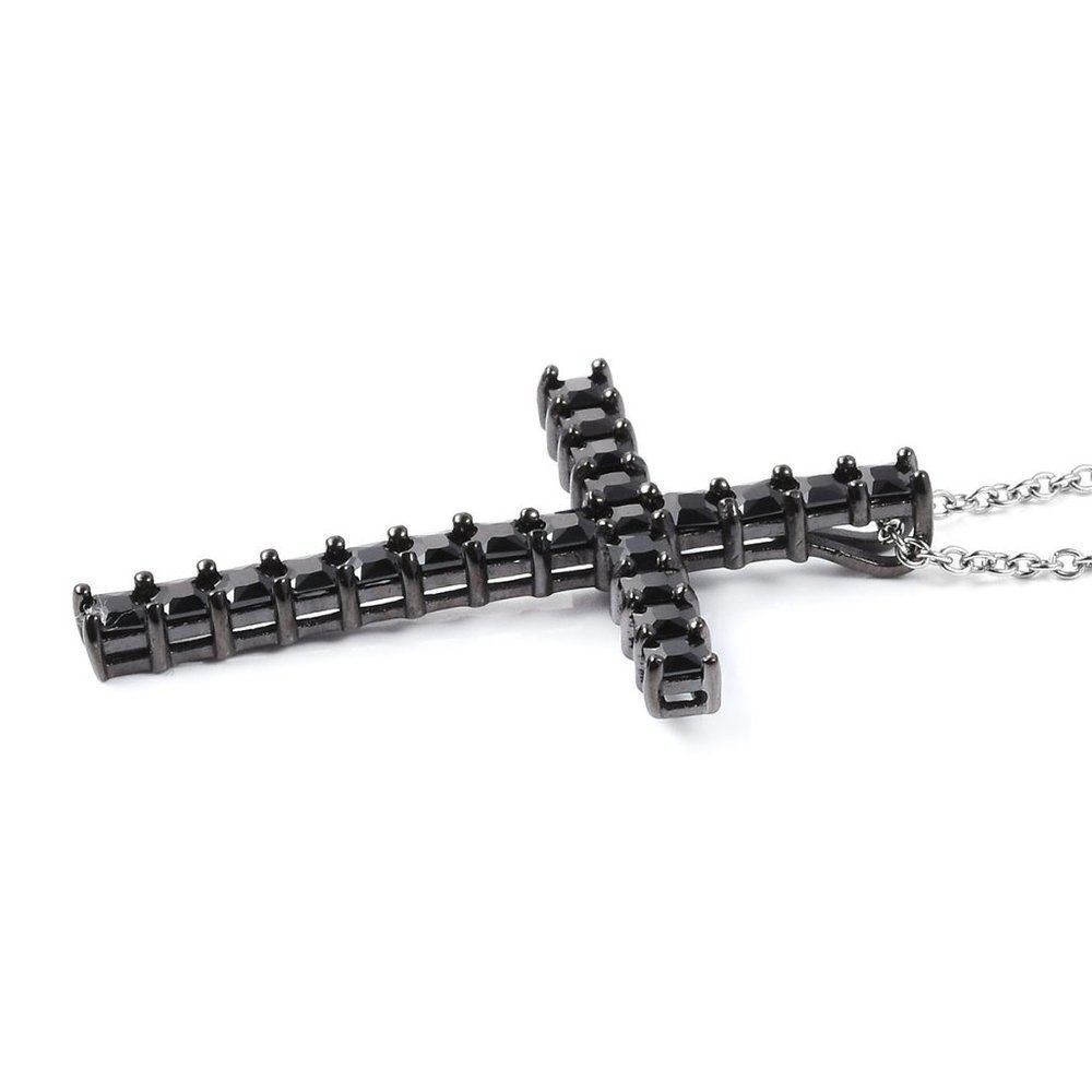 Spinel Cross Pendant Necklace 20 Inch - Picture 3 of 4